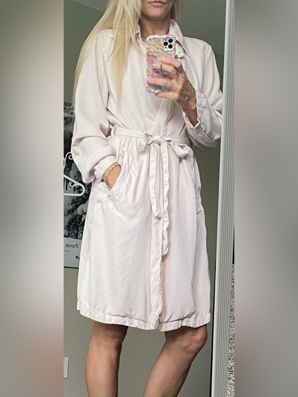 Joe Fresh Pale Pink Cozy Cotton Jacket  with Tie Belt